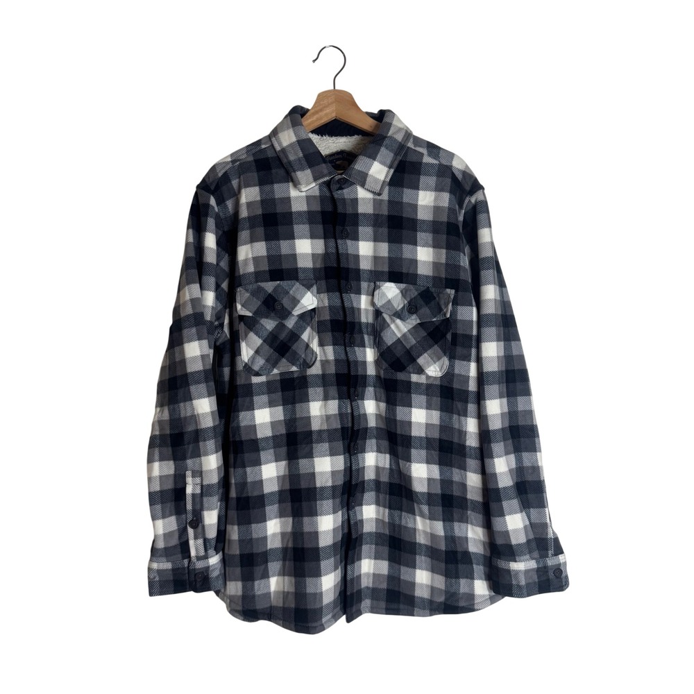 Freedom Foundry Men's Sherpa Lined Fleece Flannel Shirt Jacket XL